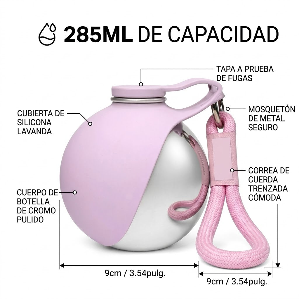 Guau&Grr® | Botella Portátil Inox 2 en 1 "HydroPaw"