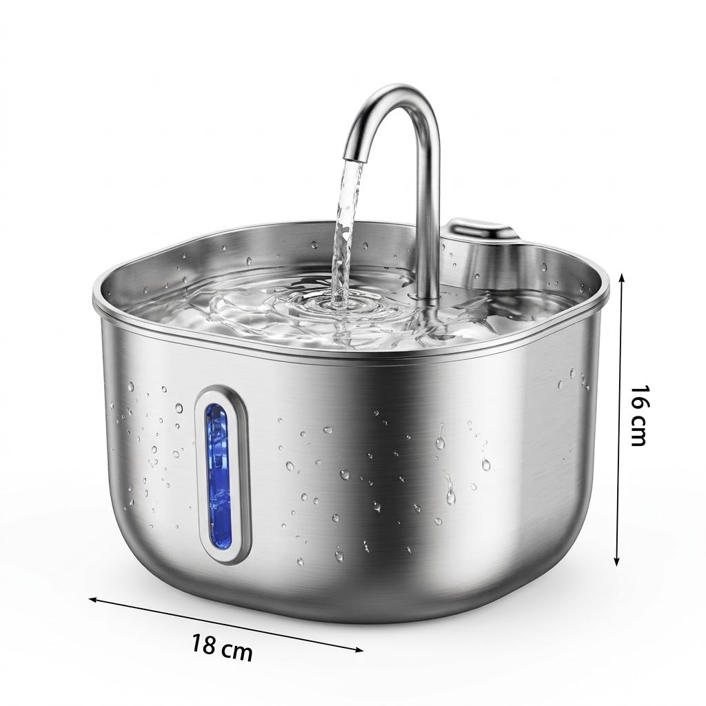 Guau&Grr® | Fuente Automática Inox "AquaFlow Pure" 2L