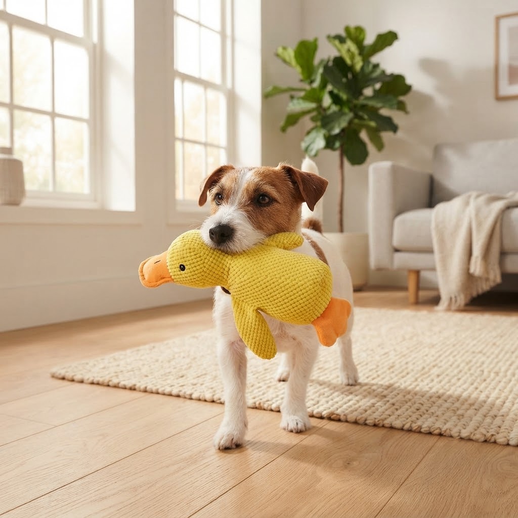 Guau&Grr® | Peluche Interactivo Resistente a Mordeduras "QuackBuddy"