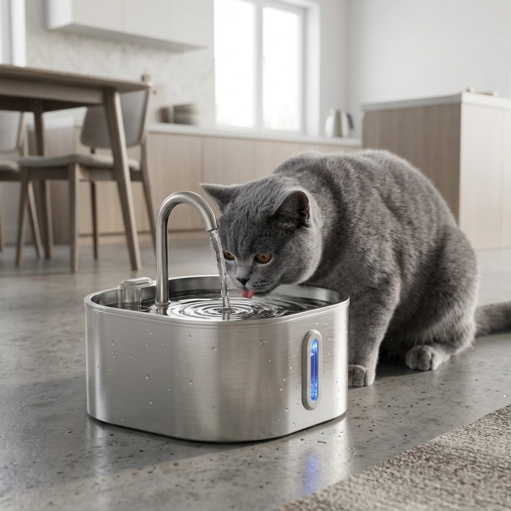 Guau&Grr® | Fuente Automática Inox "AquaFlow Pure" 2L
