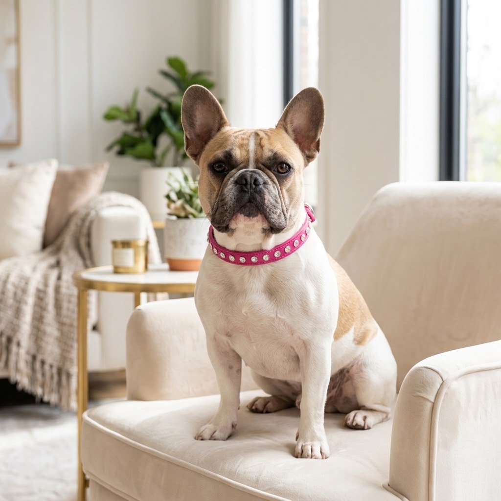 Guau&Grr® | Collar Elegante en Cuero con Pedrería "DiamondGlam"