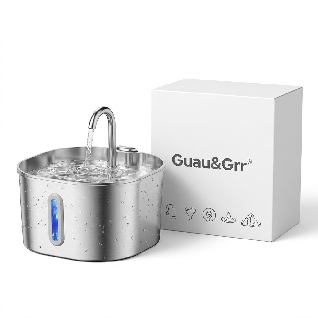 Guau&Grr® | Fuente Automática Inox "AquaFlow Pure" 2L