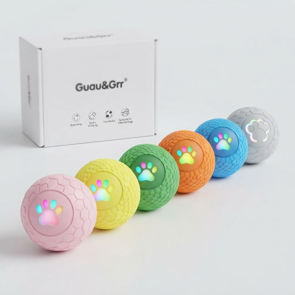 Guau&Grr® | Pelota Interactiva Inteligente con Rebote Automático "CyberBall RGB"