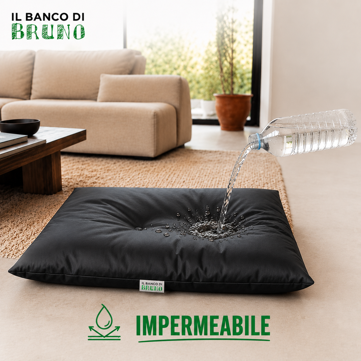 Guau&Grr® | Cama Cojín Impermeable “EcoLeather Imperial⁠”