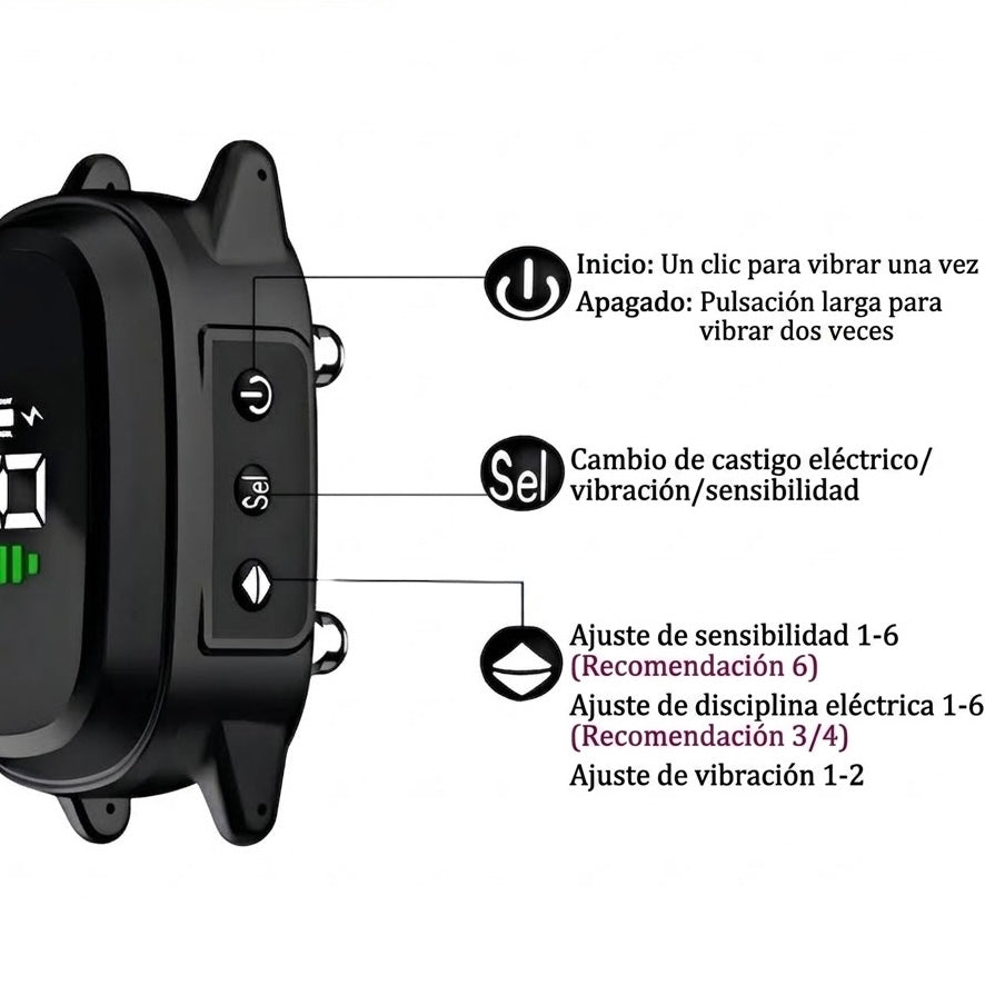 Guau&Grr® | Collar Antiladridos Inteligente con Pantalla Digital "BarkStop Pro"