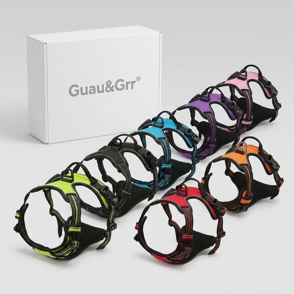 Guau&Grr® | Arnés Reflectante Anti-Tirones Ajustable con Asa Reforzada "SafeControl"