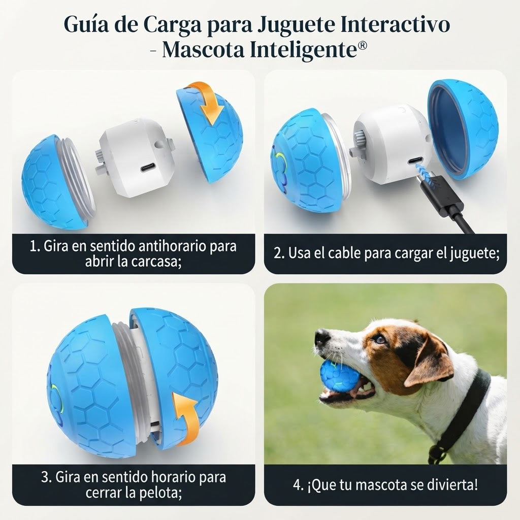 Guau&Grr® | Pelota Interactiva Inteligente con Rebote Automático "CyberBall RGB"