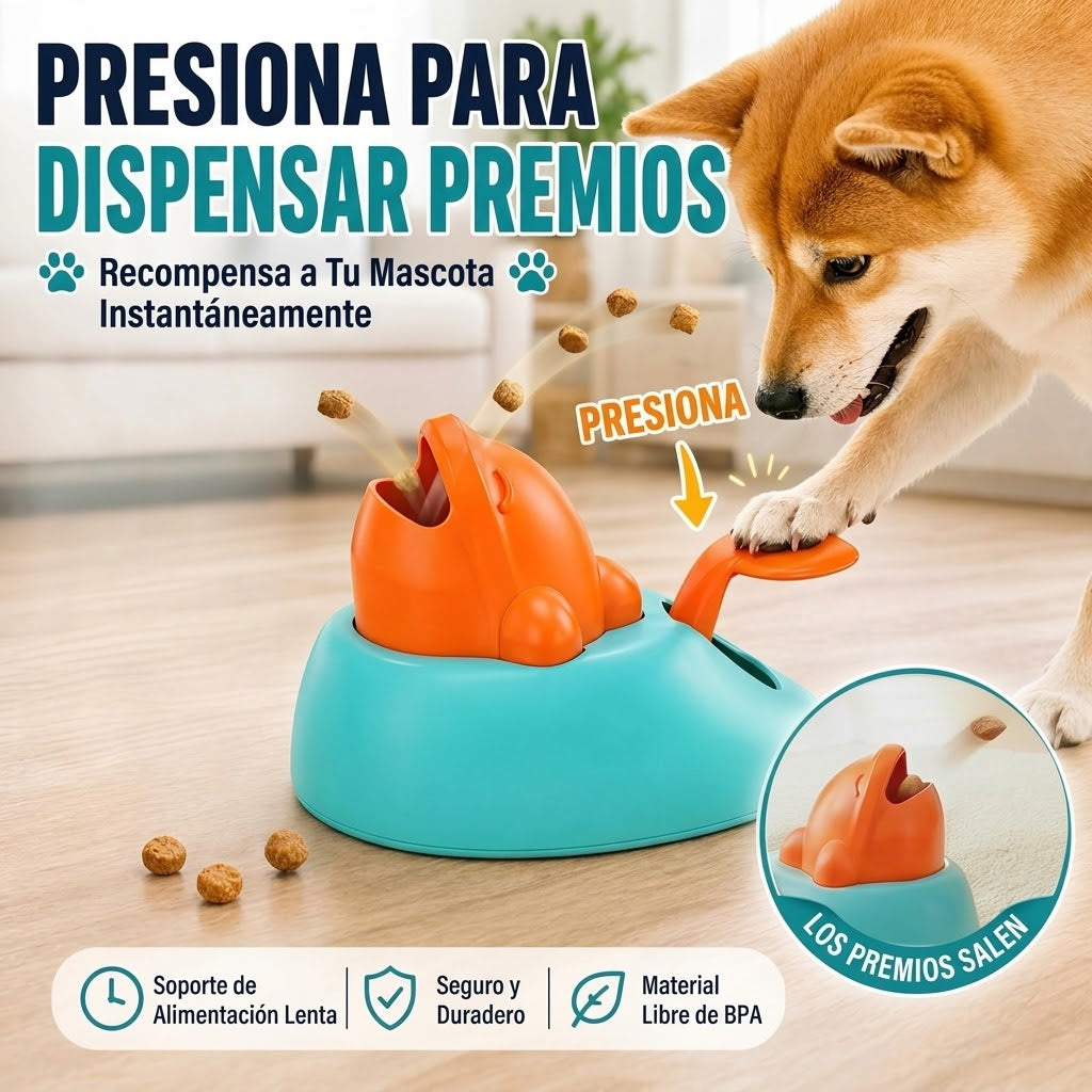 Guau&Grr® | Dispensador Interactivo de Premios con Botón Pulsador⁠ "WhaleTreats"